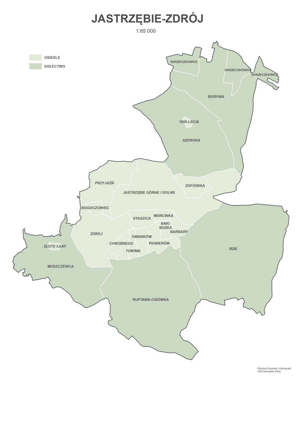 Mapa jednostek pomocniczych miasta